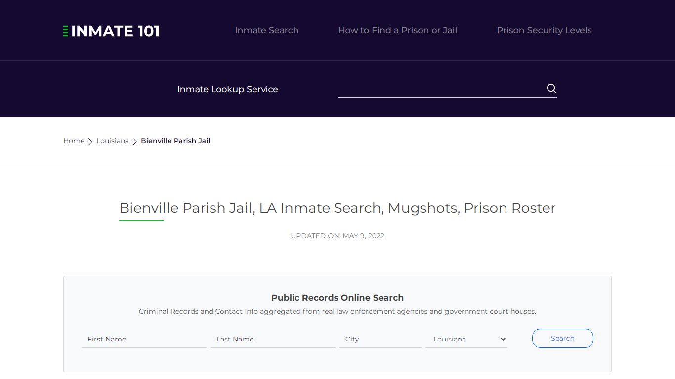 Bienville Parish Jail, LA Inmate Search, Mugshots, Prison ...